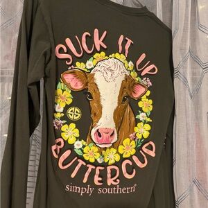 Simply Southern Cow Graphic Tee - Hunter Green